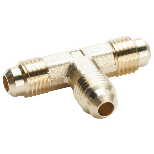 PARKER Union Tee, Economical, Union Tee, 45 deg SAE Flare End, -65 to 250 deg F, Brass, Forged, Domestic
