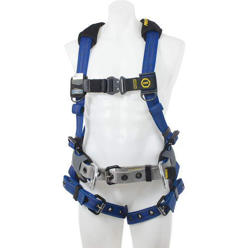 Harness, Alloy Steel Hardware, Black,  Blue, 400 lb, Tongue/Grommet Leg Strap Buckle, Friction Buckle