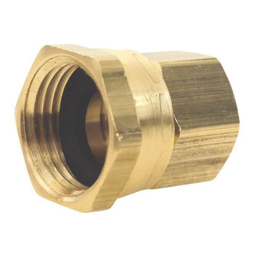 DIXON Adapter, Adapter, Female GHT Swivel x FNPT End, 1-3/16 in Hex, Brass, Domestic