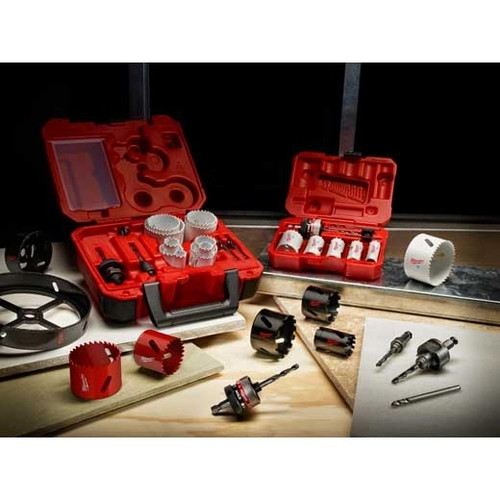 Hole Saw Arbor, Large Thread,  Quick Change, Hex Shank, 3/8 in Shank, Hex Shank, Hardened Steel Cut Edge