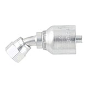 PARKER 71 Series Hydraulic Hose Elbow,Crimp Style, Short Drop,37 deg Female JIC Swivel End,45 deg,-40 to 257 deg F