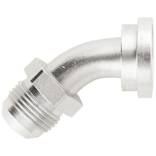 PARKER Hydraulic Elbow, Code 61 Flange x 37 deg Male JIC Flare End, 45 deg, Steel, 2 in Flange, Domestic