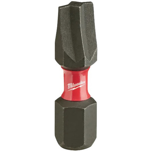 MILWAUKEE SHOCKWAVE Screwdriver Bit, Insert, Philips Point, 1 in Lg, Hex Shank, 1/4 in Shank, Alloy Steel, Black Phosphate
