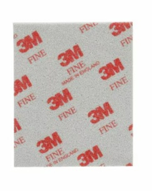 3M Sanding Sponge, Contour Surface, 4-1/2 in Lg, 5-1/2 in Wd, 3/16 in Thk Overall, 4 Abrasive Side, Gray
