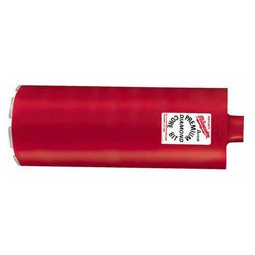 MILWAUKEE Diamond Core Bit, Masonry Applicable, Heavy Duty, 14 in Lg, 14 in Dp Cut, Hollow/Straight/Threaded Shank, Steel
