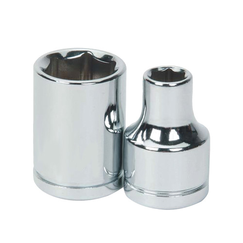 Socket, Standard, Metric, Square Drive, 3/8 in Drive, Shallow Length Socket, 1-1/32 in Wd Drive End