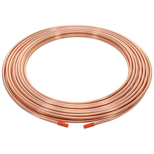 Copper Tubing, Dehydrated, 50 ft Lg, Copper