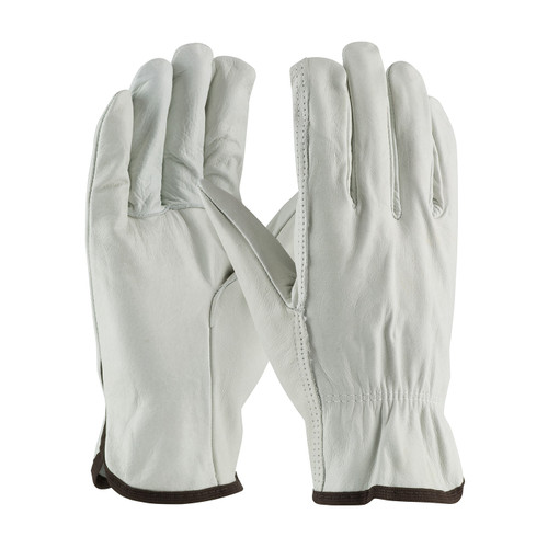Driver Gloves, Regular Grade, Top Grain Cowhide Leather Palm, Top Grain Cowhide Leather, Natural, Unlined