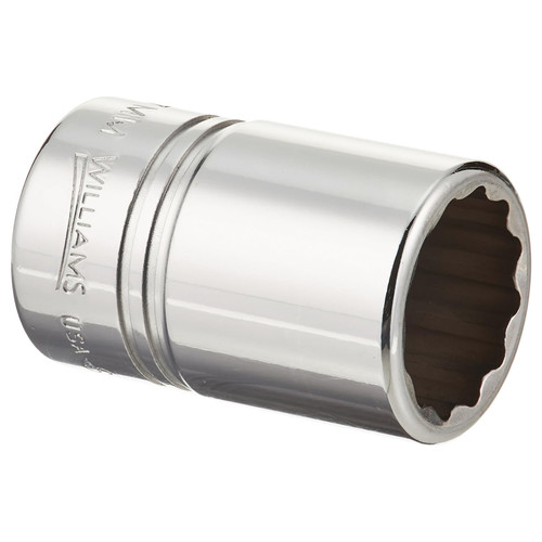 Socket, Standard, Metric, Square Drive, 1/2 in Drive, Shallow Socket, 1-1/2 in Lg, 12 -Point, Straight Shaft
