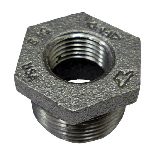 Bushing, Galvanized, -20 to 150 deg F, Hex Head, Bushing, MNPT x FNPT End, Class 150, 150 lb, 6 x 4 in, 383-A