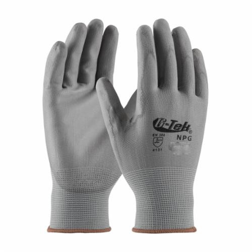 PIP General Purpose Gloves, Coated Glove, Polyurethane Palm, Nylon, Gray, Seamless Knit, Nylon, Polyurethane