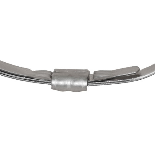 Hose Clamp, Vibration Resistant Lip Lock, 0.03 in Thk, 1/2 in Wd, 2550 deg F, 201 Stainless Steel
