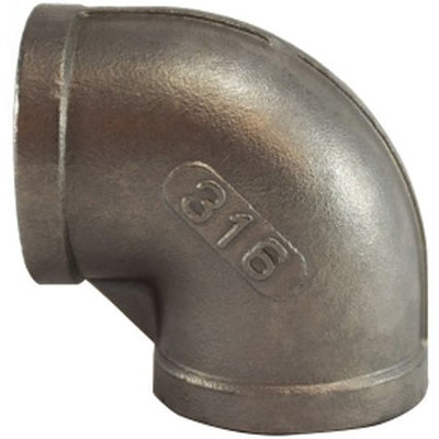 Elbow, Standard, 90 deg Elbow, FNPT End, Class 150, 150 lb, 316 Stainless Steel