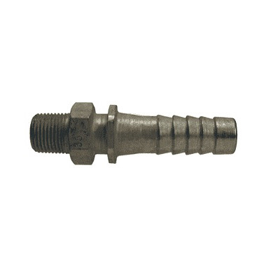 DIXON Pipe Nipple, Straight, Hose x MNPT End, 600 psi, 70 deg F, Steel, Zinc Plated, Domestic