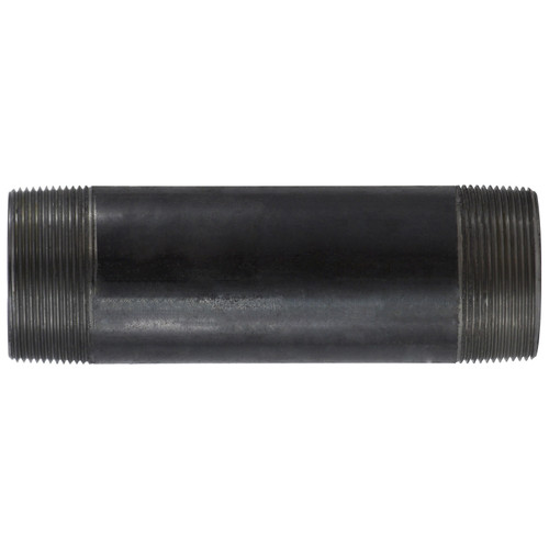 Pipe Nipple, 2 in, NPT End, SCH 40, 2500 psi, -200 to 150 deg F, Seamless,  Welded, Grade B Steel, Black