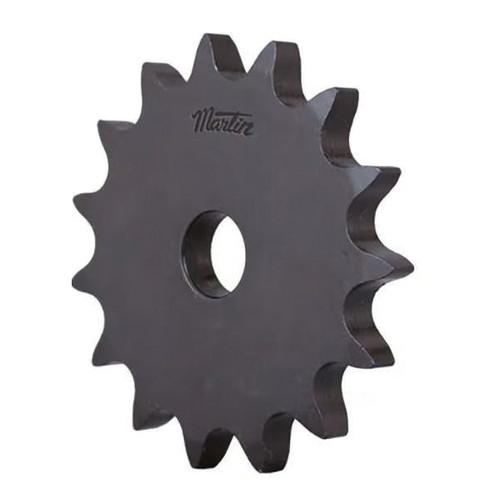 Roller Chain Sprocket, Type A,  Single Strand, #50 Chain, 0.343 in Lg Thru Bore, Steel, Protective Coating