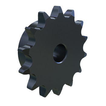 Roller Chain Sprocket, Type B,  Stock Bore, #50 Chain, 1/4 in-20 Screw, 1 in Lg Thru Bore, Steel