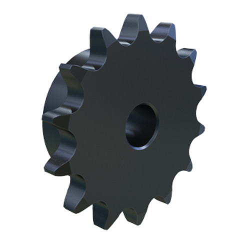 Roller Chain Sprocket, Type B,  Stock Bore, #50 Chain, 1/4 in-20 Screw, 1 in Lg Thru Bore, Steel
