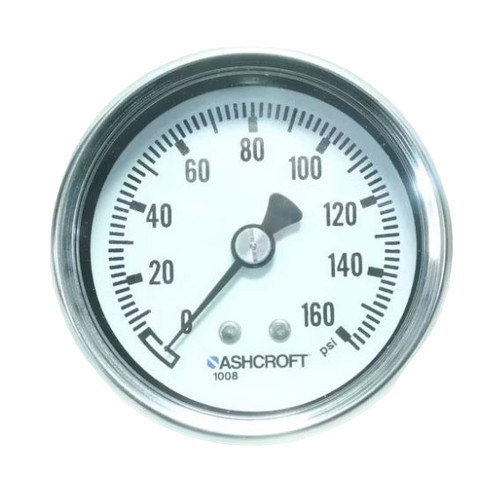 Mechanical Pressure Gauge, Dry, 1/4 in MNPT, 2-1/2 in Dia Dial, +/-3-2-3%, Dial Display, -40 to 250 deg F