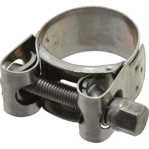 T-Bolt Clamp, Heavy Duty, 1 mm Thk, 25/32 in Wd, Stainless Steel, Import