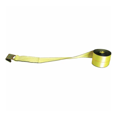 Winch Strap, 5000 lb, 4 in Wd, Polyester Strap, Flat Hook End