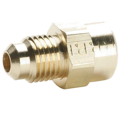 PARKER Connector, Economical, Connector, 45 deg SAE Flare x Straight MNPT End, -65 to 250 deg F, Brass, Forged
