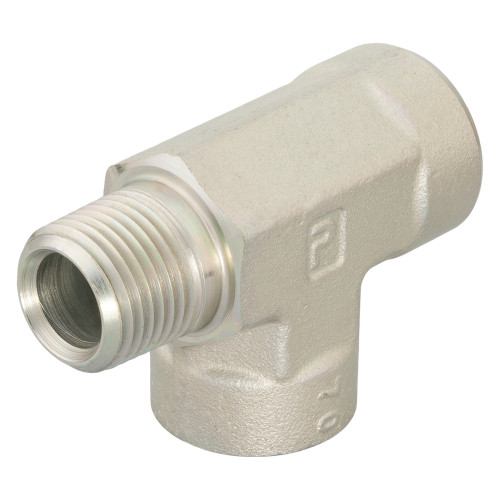 PARKER Hydraulic Tee, High Static Pressure,  Straight, FNPT x MNPT End, Steel, ToughShield Plus, Domestic PARKER Hydraulic Tee, High Static Pressure,  Straight, FNPT x MNPT End, Steel, ToughShield Plus, Domestic