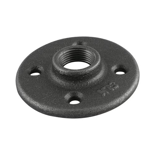Floor Flange, Flange, NPS End, Class 150, 150 lb, Hot Dipped Galvanized, Malleable Iron, Black Oxide, Black