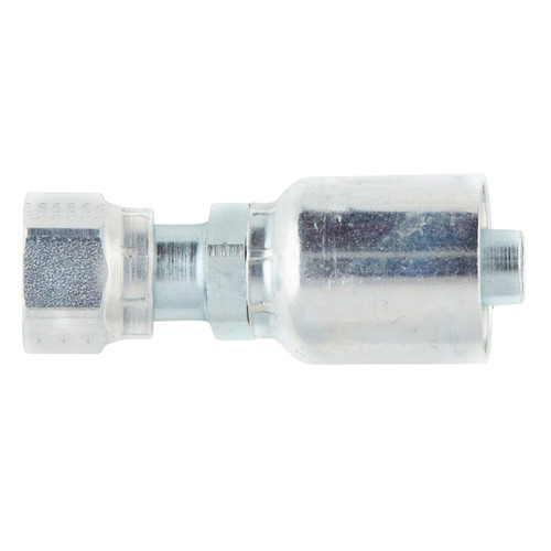 PARKER 43 Series Hydraulic Hose Fitting,Crimp Style, Straight,Female Seal-Lok Swivel End,Steel,Chromium 6 Free Plated