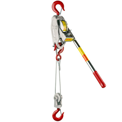 Ratchet Winch Hoist, Portable, 1.5 ton, 7/32 in Dia Cable, 18 in Min Between Hook, Reversible Ratchet Winch Hoist, Portable, 1.5 ton, 7/32 in Dia Cable, 18 in Min Between Hook, Reversible