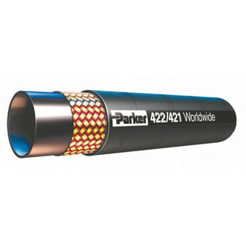 PARKER 422Hydraulic Hose, 1-Braid, -40 to 212 deg F, Black, Domestic