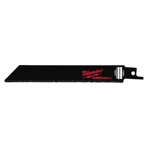 Reciprocating Saw Blade, Heavy Duty,  High Performance,  Straight Back, 6 in Lg, 3/4 in Wd, 0.032 in Thk, Ordinary Teeth, 1/2 in Tang, Tungsten Carbide Body