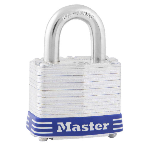 Security Padlock, 0.625 in Wd Shackle, Steel Shackle, 1.5625 in Wd Body, 4-Pin Cylinder Locking, Silver Color, Different Key, 3, 0.28125 in Dia Shackle, 3D