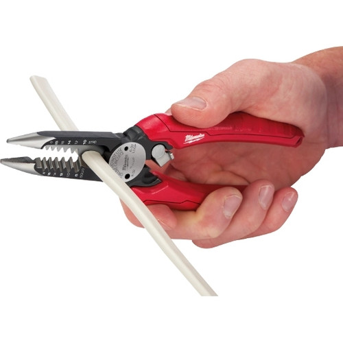 Combination Plier, Spring Loaded, 18 to 10 AWG Solid,  20 to 12 AWG Stranded, Smooth Jaw, 1-1/2 in wd,  2-1/4 in lg Jaw, Forged Alloy Steel Jaw, 7-3/4 in Lg