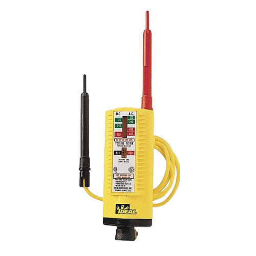 Voltage Tester, Low Impedance, 600 VAC/DC Max Measurable, 600 VAC/DC Max Working, Neon Light, (4) 1-1/2 VAC Battery, 25 to 60 Hz, 3 ft lg Cable