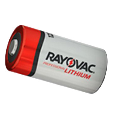 RAYOVAC Electronic Photo Battery, Lithium Manganese Dioxide, 3 VDC, 1400 mAh, 123A Battery, 2 VDC Discharge Cut-Off, 100 ohm Internal, Cap/Recessed Base Terminal