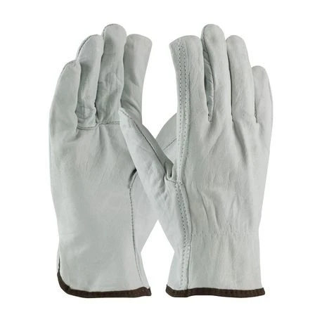 PIP General Purpose Gloves, Economy Grade, Driver Glove, Medium, Top Grain Cowhide Leather Palm, Top Grain Cowhide Leather, Gray , Straight Thumb, Unlined