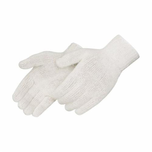 General Purpose Gloves, Standard Weight, Small, Cotton,  Polyester Palm, 60% Cotton,  40% Polyester, Natural White , Seamless, Unlined, Knit Wrist Cuff