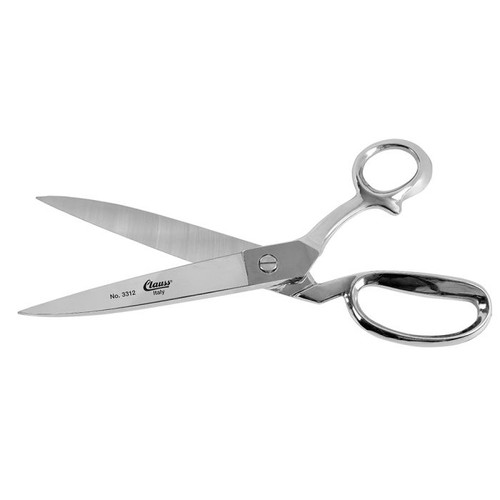 Scissor, Bent Trimmer, 5-1/4 in Lg of Cut, Steel Blade, 12 in Lg, Offset, Metal Handle, Straight Edge, Offset, Burlap,  Denim,  Leather,  Thick Tailor Fabric