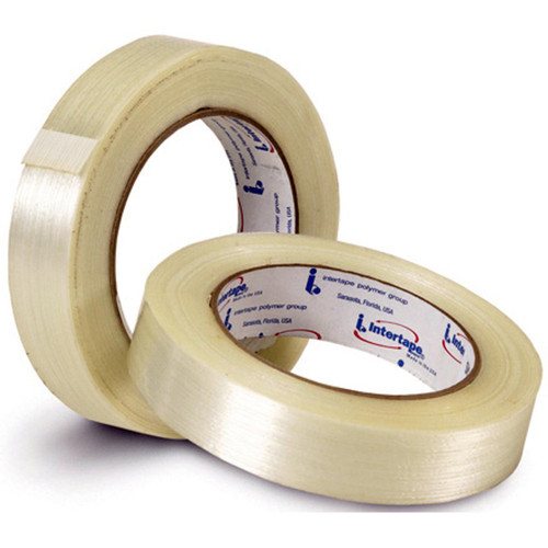 Strapping Tape, 63 oz-in Adhesion, 110 in-lb Tensile, 60 yd Lg, 0.94 in Wd, 4 mil Thk, Clear , Synthetic Rubber Adhesive, Polyester Backing