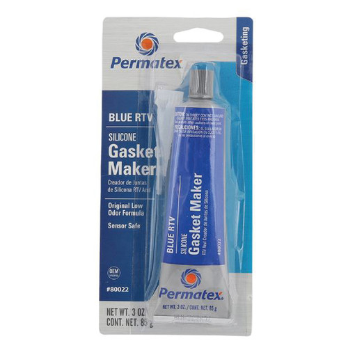 ITW DEVCON Permatex Gasket Sealant, Non-Flammable,  Non-Toxic,  Sensor-Safe, Tube, 3 oz Container, 2 hr Drying, 24 hr Curing, Blue , -65 to 500 deg F, 1.3 Specific Gravity