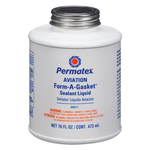 ITW DEVCON Permatex Gasket Sealant, Slow Dry, Bottle, 16 oz Container, 24 hr Curing, Brown , -65 to 400 deg F, 1.1 Specific Gravity, 0.194 VOC, Resin, Adheres to Metal