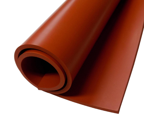Red Rubber Sheet, 3/32 in Thk, 36 in Wd