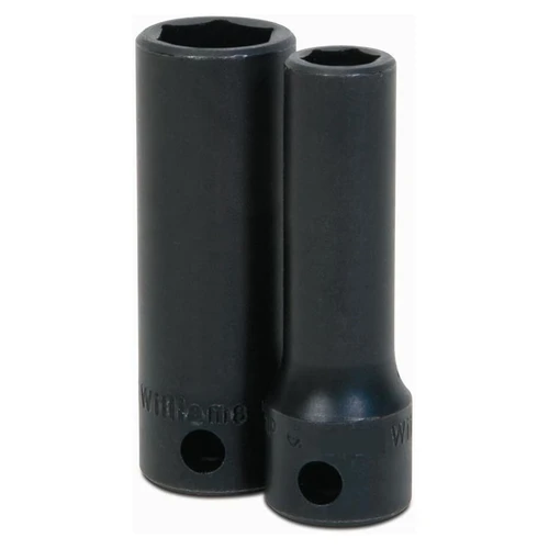 Deep Impact Socket, 1 Impact Rated, Metric, Square Drive, 3/8 in Drive, Deep Impact Socket, 14 mm Socket, 2-3/8 in Lg, 13/32 in Dp Open, Spring Loaded Button