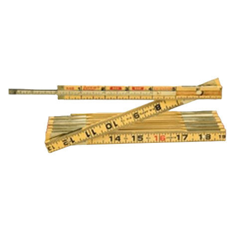 Folding Rule, Extension, 1/16ths, 6 ft Lg, Regular Outside Marking, Wood, Imperial, 5/8 in Wd