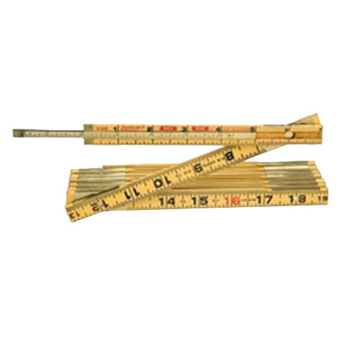 Folding Rule, Extension, 1/16ths, 6 ft Lg, Regular Outside Marking, Wood, Imperial, 5/8 in Wd Folding Rule, Extension, 1/16ths, 6 ft Lg, Regular Outside Marking, Wood, Imperial, 5/8 in Wd