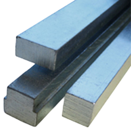 Keystock, Rectangle, Steel, 12 in Lg, 3/8 in Wd, 7/16 in Ht, Zinc Plated, ASTM A-108, Rectangular