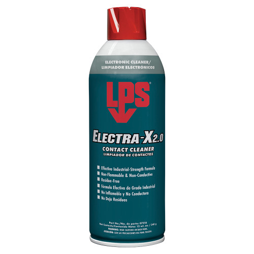 LPS Electra-X-2003 Contact Cleaner, 12 oz Container, Aerosol Spray Can, 12 oz, Liquid, Clear , Mild, 77 deg F Flash, 0.595 VOC, 1.4 Specific Gravity