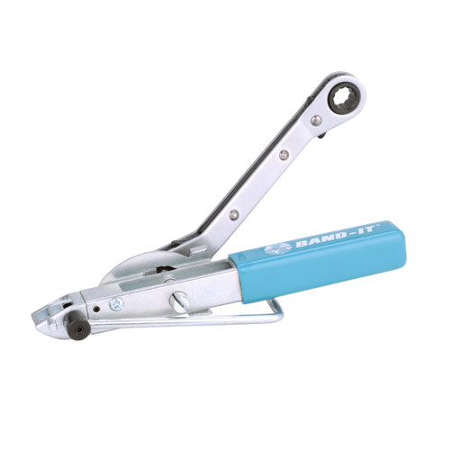 BAND-IT Band Clamping Tool, Heavy Duty, 3/8 in Wd, Suitable For 3/16 to 3/8 in wd Band and Buckle and Band-It® Jr® Clamp, Blue Epoxy Powder Coated
