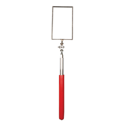 Inspection Mirror, 2-1/8 x 3-1/2 in Mirror, Rectangle Shape, Telescoping, Stainless Steel Handle
